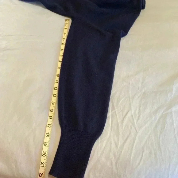 Sons & Harwell 100% Cashmere Vintage Navy Blue Mens V Neck Sweater in Size XL. - Picture 9 of 13